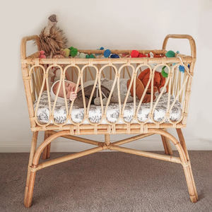 Cuna para bebé de ratán sostenible, excelente opción, cuna natural, moisés, muebles para cuarto de bebé - Product Image 2