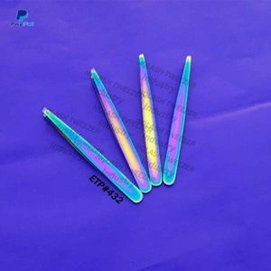 Print Logo Fiber Tip <b>Eyelash</b> <b>Tweezers</b> 45 75 90 Degree Fiber Tip Stainless Steel Rainbow Color <b>Eyelash</b> Extension <b>Tweezers</b> - Product Image 6