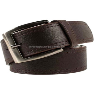 Cinturón informal de cuero genuino para hombre, correa de Jeans con hebilla ajustable, doble costura, calidad Superior, superventas - Product Image 1