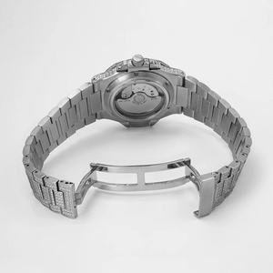 Montre à quartz en acier inoxydable avec cadran carré, bracelet, affichage de la date, style hip-hop, luxe, unisexe - Product Image 3