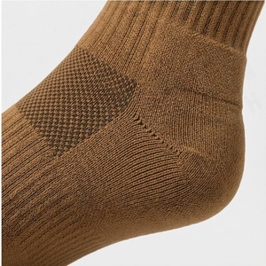 Crew <b>Socks</b> Solid <b>Brown</b> Knitted Breathable Polyester Spandex Running Athletic <b>Socks</b> for Adults Autumn Season - Product Image 6
