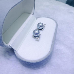 8-9mm Sea Water <b>Pearl</b> <b>Earrings</b> Versatile Classic Luxury Genuine Hemp Pure Silver Light-Parallel Wood 100% Genuine <b>Pearl</b> Jewelry - Product Image 1