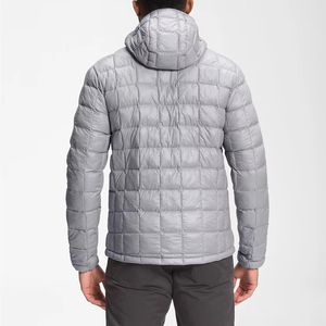 Chaqueta Acolchada con Capucha para Hombre, Ligera, Resistente al Viento, de Color Sólido, Informal, para Invierno, Corte Regular, Cierre de Cremallera, Gris - Product Image 3
