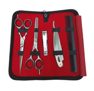 Kit de peluquería con espejo pulido, tijeras de entresacar, tijeras de acero inoxidable, kit de afeitado con peine en oferta - Product Image 6