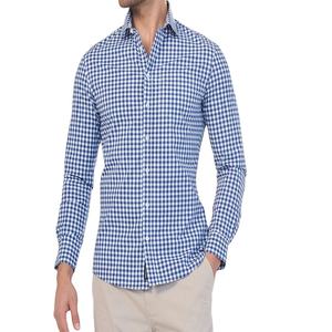 Camisa Formal de Negocios para Hombre, Corte Entallado, Manga Larga, Popelina Teñida con Hilo, 100% Algodón, Transpirable, Moda de Verano, con Botones - Product Image 3