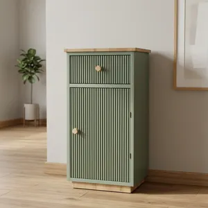 Meuble de salle de bain scandinave moderne en MDF et marbre avec tiroir et porte de rangement, design autoportant écologique pour usage domestique - Product Image 4