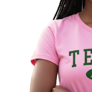 T-shirt personnalisé AKA pour femmes, rose, en coton, col rond, manches courtes, pour les événements du chapitre du Texas, vêtements de campus - Product Image 3