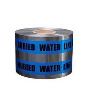 Detecteerbare aluminium ondergrondse waarschuwingstape, blauwe detecteerbare <span class=keywords><strong>tape</strong></span> voor kabel- en rioolmarkering onder de grond - Product Image 4