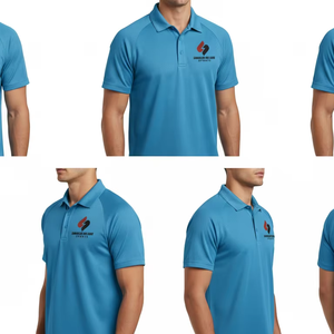 Chemises pour hommes en coton tricoté respirant, anti-plis, séchage rapide, avec logo personnalisé, vente en gros - Product Image 2