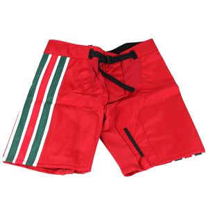 Pantalones de hockey de nylon con estampado por transferencia térmica y diseño de bloques de color con patrón 3D frontal, pantalones cortos de hockey sobre hielo con cordón ajustable. - Product Image 3