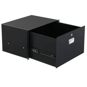 Black 19\" 6U Steel Plate DJ Drawer Equipment Cabinet with Keys Cable Management & Accessories - Product Image 2