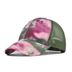 Casquette Trucker Unisexe Tie-Dye Pastel Respirante en Maille, Casquette de Baseball Ajustable à 6 Panneaux, Casquette d'Été pour Papa - Product Image 4