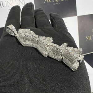 Colgantes y Dijes de Moissanita VVS de Lujo con Certificado IGI, Chapados en Oro sobre Plata 925, con Corte Baguette y Engaste de Canal, Personalizables con Nombre - Product Image 2