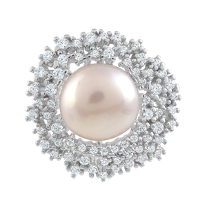 Colgante de perlas y circonitas en plata de ley 92,5 KLSP-50615 - Product Image 1