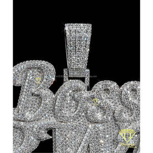 Personalized for Letter Pendant Moissanite 925 Sterling Silver <b>Custom</b> <b>Name</b> <b>Necklace</b> Hip Hop Bling Jewelry Gift GIA Certified - Product Image 2