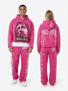 Conjuntos de Dos Piezas de Invierno con Diseño Personalizado, Sudadera con Capucha y Pantalones Deportivos, Ropa Urbana Informal y Elegante, Cómoda, Holgada, 100% Transpirable - Product Image 4