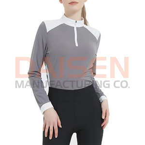 Women Equestrian <b>Base</b> <b>Layer</b> Slim Fit Riding Shirt <b>Long</b> <b>Sleeve</b> Stretch Breathable OEM Custom Apparel - Product Image 5
