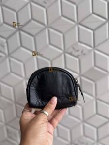 Monedero de cuero genuino de vaca, elegante cartera tipo clutch, monedero de cuero de forma semicircular, estilo occidental, unisex, para monedas. - Product Image 4