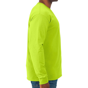T-shirt à manches longues pour homme, personnalisable, de haute qualité, en gros, avec design personnalisé, options de tailles plus grandes, col rond, pour un usage décontracté - Product Image 3