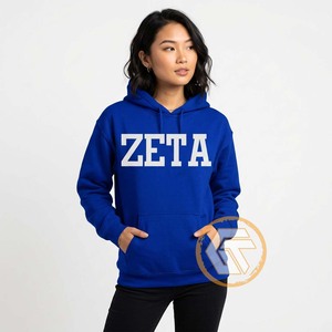 GREEK TREASURES Sudadera con Capucha Personalizable para Adultos, Invierno, Zeta Phi Beta, para Mujer, con Bordado a Máquina en la Parte Delantera, de Algodón y Felpa - Product Image 2