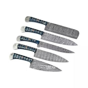 Custom Hand Forged Eco-Friendly Damascus Steel Japanese Chef <b>Knife</b> <b>Set</b> 5 Pcs <b>Sharp</b> Blade Fruit Vegetable Cutting Daily - Product Image 1