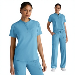 Conjuntos de Uniformes Médicos para Hombre de Verano, Diseño Personalizado con Bajo MOQ, Color Sólido, Nuevo Modelo Superventas, Material de Spandex No Tejido - Product Image 3