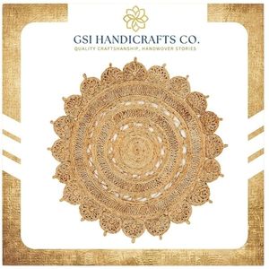 Best Selling Products Handcrafted Jute Medallion Round <b>Rug</b> Bohemian Style Flat Weave Living Room Decor - Product Image 2