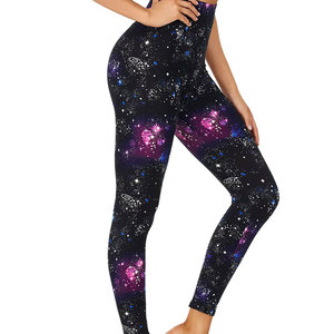 Leggings de yoga taille haute pour femme, imprimé galaxie, extensibles dans quatre directions, respirants, sans coutures, taille élastique, en polyester - Product Image 2