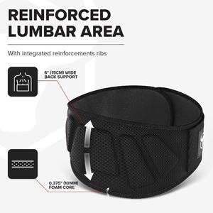 Ceinture de soutien lombaire réglable et respirante en polyester pour la musculation, l'entraînement de force, unisexe, fermeture auto-agrippante, sécurité fitness - Product Image 3
