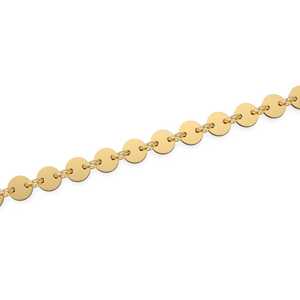 Cadena de Oro Sólido de 14K, 4mm, Gruesa y Pesada, con Eslabones de Disco, 7 Pulgadas por Pie, Componentes y Accesorios para Joyería - Product Image 4