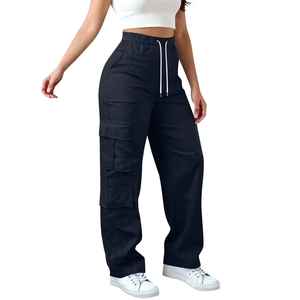 Nouveauté : Pantalon cargo pour femme, coupe ample, style streetwear décontracté, taille haute, multi-poches, pour filles et femmes - Product Image 4