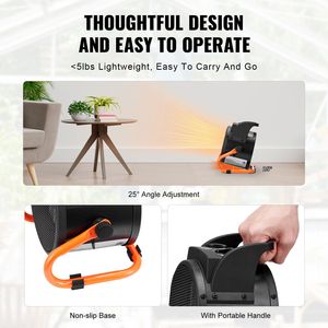 Stufa Elettrica Portatile PTC da 1500W per Serra con Protezione dal Surriscaldamento, 3 Impostazioni di Velocità, Dimensioni Compatte per Tende da Coltivazione - Product Image 6