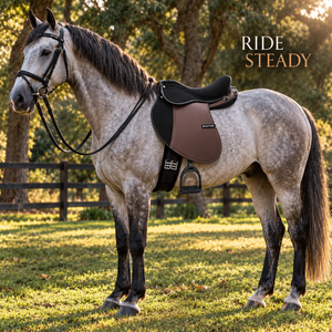 Conjunto de Silla de Montar Inglesa para Caballo |   Silla de Montar Sintética para Endurance con Brida a Juego, Cincha Acolchada y Estribos para Senderismo y Carreras de Distancia - Product Image 2