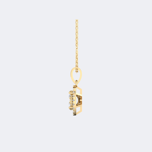 Collier pendentif de luxe en or 10 carats avec halo ovale de diamants de laboratoire taille princesse 0,65 carat total - Product Image 4