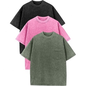 เสื้อยืดผู้ชายแบบฟอกกรด 100% ผ้าฝ้าย ป้องกันรอยยับ เป็นมิตรกับสิ่งแวดล้อม สไตล์สมาร์ทแคชชวล - Product Image 5