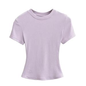 Camiseta de Moda para Mujer, Diseño Nuevo, Corte Ajustado, Anti-Pilling, Cuello Redondo, Deportiva, Transpirable y Lisa - Product Image 4