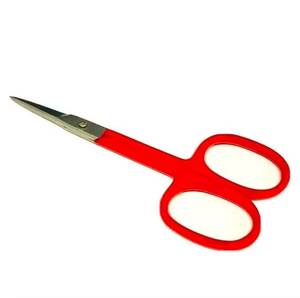 Ciseaux à ongles en acier inoxydable avec manche en plastique rouge et lame droite tranchante pour adultes, outils de beauté - Product Image 1