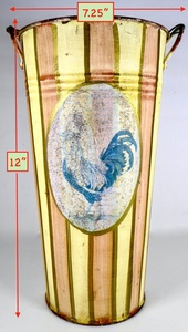 Français rayé Design poudre enduit fer ferme classique fleur seau jardinière Pot coloré maison jardin décoration pour bureau - Product Image 4