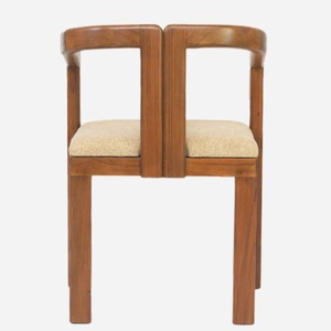 One Seater Chair Teak Wood Dining Chair with Upholstered <b>Seat</b> and Modern Design For Home Furniture - Product Image 5