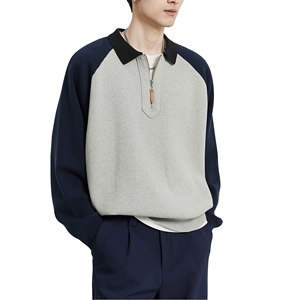 <b>Men's</b> Oversized Knitted Half Zip Sweater Solid Color Raglan Sleeve Turn-down Collar Casual Autumn Top - Product Image 6