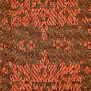 Alfombra DECORDEC Personalizada, Color Rojo Óxido y Marrón Oscuro, Diseño Geométrico de Medallones, Tejido Plano de Lana, Ecológica, Antideslizante, de Pelo Largo, con Flecos - Product Image 3