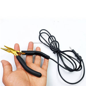 Alicates de punta de cadena para soldadura de joyería con logotipo personalizado, dorados con agarre negro, alicates con punta plana, herramienta de soldadura de joyería con cable de 5 pulgadas - Product Image 1