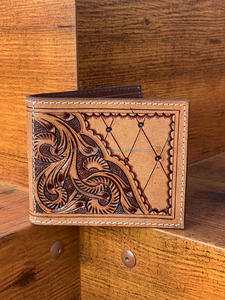 กระเป๋าสตางค์ RFID หนังพับสองชั้นคลาสสิกปรับแต่งลายด้านบนคุณภาพสูงกระเป๋าสตางค์ขนาดเล็กหนังแท้ผู้ชาย - Product Image 2