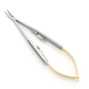 Oferta Especial: Portaagujas Castroviejo Curvo TC 1.2mm 14cm, Instrumento Microquirúrgico de Precisión en Acero Inoxidable - Product Image 1