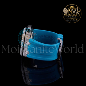 Montre à quartz pour homme, forme ronde, avec diamants, pour mariage et soirée, bracelet en caoutchouc, disponible au meilleur prix abordable. - Product Image 3