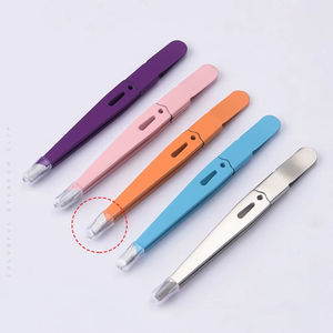 High Quality Slanted Tip Eyebrow Tweezers Durable Portable Stainless Steel Colorful Multifunctional <b>Makeup</b> <b>Tools</b> for Women - Product Image 6