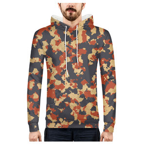 Sweat-shirt à capuche camouflage pour homme, coupe classique, en polyester tricoté, décontracté, pour l'automne, avec poche - Product Image 4