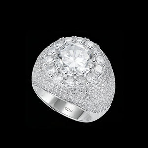Bague de cocktail AMBER JEWELS de luxe en or massif 18 carats plaqué rhodium, sertie de pierres naturelles taille brillant, certifiée IGI, unisexe - Product Image 2