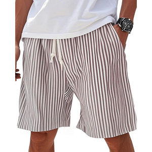 Minimalist <b>Men</b> Blue White Striped Beach Shorts Casual Drawstring Swim <b>Trunks</b> <b>For</b> Summer Daily Wear Vacation Oversized Shorts - Product Image 5