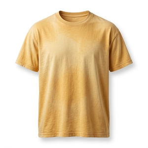 T-shirt personnalisé effet soleil délavé, coton vintage, unisexe, streetwear, fabricant - Product Image 1